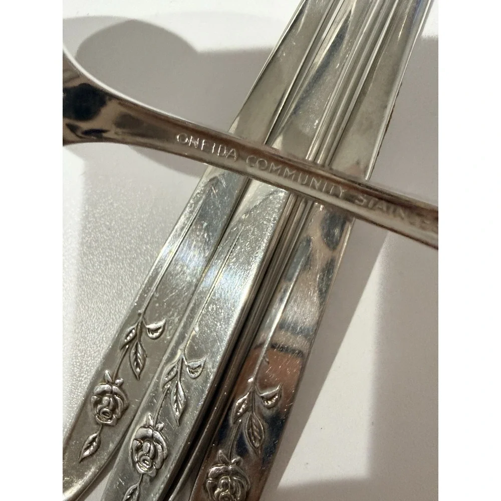 Vintage 1960's Oneida Community MY ROSE Stainless Flatware‎ Lot of 19